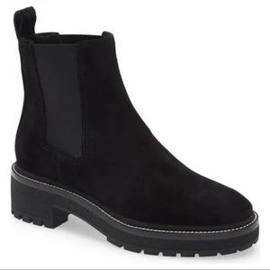 Tory Burch Suede Chelsea 50mm Lug Bootie -
Color Perfect Black - Size9.5